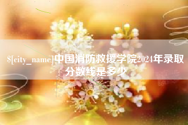 沂南中国消防救援学院2024年录取分数线是多少