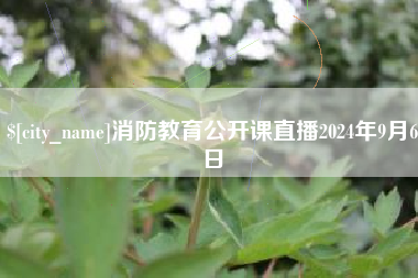 沂南消防教育公开课直播2024年9月6日