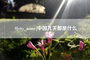沂南中国九关都是什么