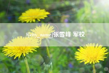沂南张雪峰 军校