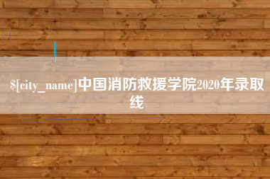 沂南中国消防救援学院2020年录取线