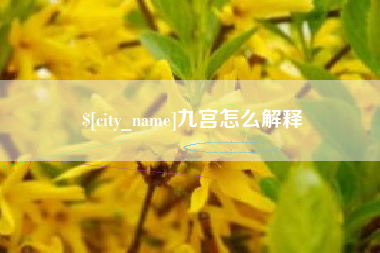 沂南九宫怎么解释